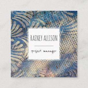 Blauw Artistiek Funky Muziek Thema met Sociale Ico Vierkante Visitekaartje