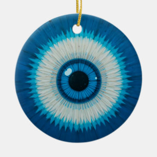 Blauw artistiek oog van de boze opzet ontwerp keramisch ornament