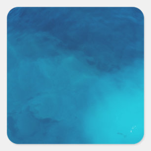 Blauw artistiek patroon schilderen Kunstblauw tonn Vierkante Sticker