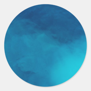 Blauw artistiek patroon schilderende kunstblauwe t ronde sticker