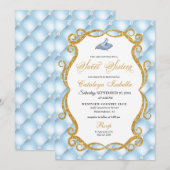 Blauw Assepoester Glas Schoen Prinses Zoet Zestien Kaart (Voorkant / Achterkant)