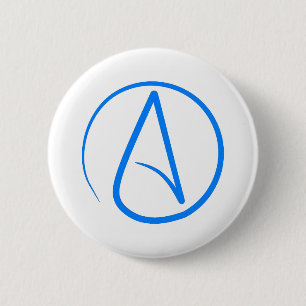 Blauw atheïst A Ronde Button 5,7 Cm