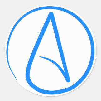 Blauw atheïst A Ronde Sticker
