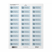 Blauw Atom Design Return-adreslabels Etiket (Full Sheet)