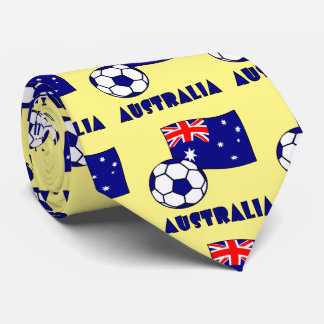 Blauw Australische Voetbal Bal Vlag Geel Achtergro Stropdas
