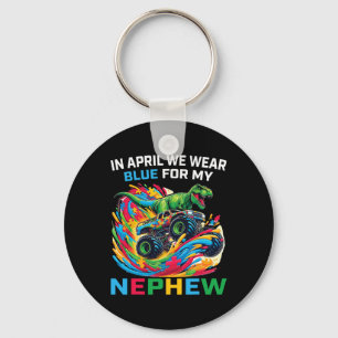 Blauw Autisme Bewustzijn Neef T Rex Monstertruck D Sleutelhanger