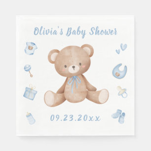 Blauw Baby Beer Jongen Schattige Baby shower Servet