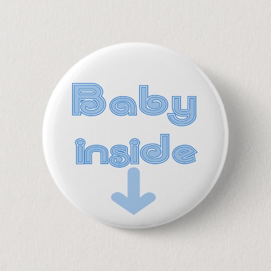 Blauw Baby binnen - Gepersonaliseerd Ronde Button 5,7 Cm (Voorkant)