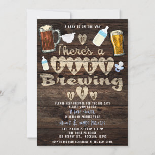 Blauw Baby Brouwt Bier Daddy Wordt Babyshower Voor Kaart