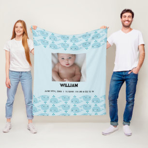 Blauw Baby Jongen Naam Geboorte Datum Stats Foto Fleece Deken