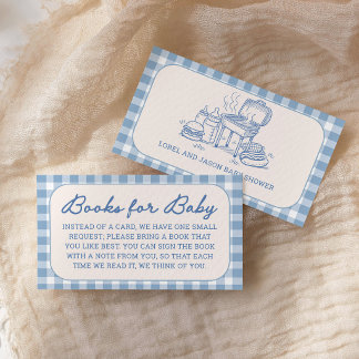 Blauw Baby Q BBQ Baby Shower Boeken Voor Baby Informatiekaartje