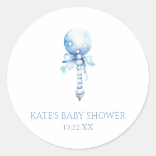 Blauw Baby rammelaar Speelgoed kwekerij Baby show Ronde Sticker
