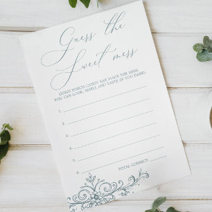 Blauw Baby shower Guess Sweet Mess spel Flyer