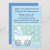 Blauw Baby shower Kaart (Voorkant / Achterkant)