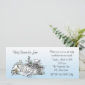 blauw Baby shower Kaart (Staand voorkant)