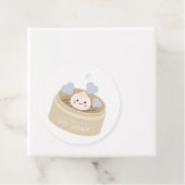 Blauw Baby shower met duplusje bedankt Bedankjes Labels (In situ)