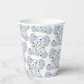 Blauw Baby shower met olifant Papieren Bekers (Voorkant)
