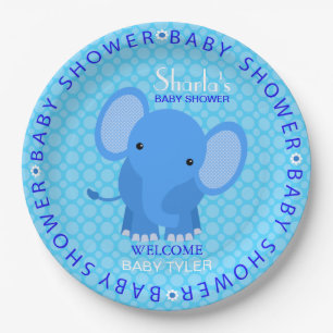 Blauw Baby shower papier Bord