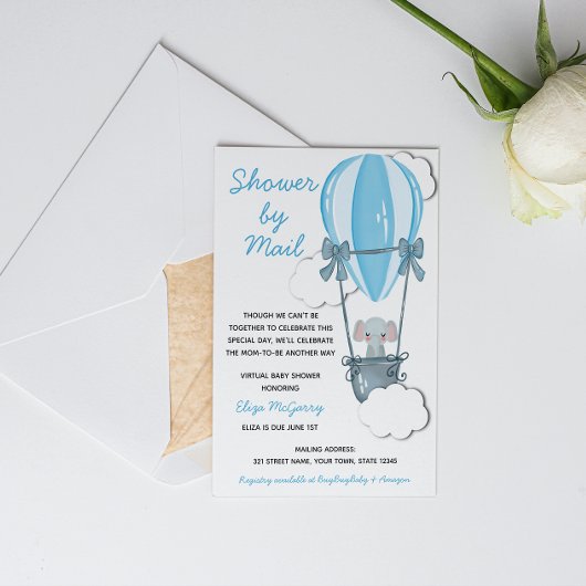 Blauw Baby shower per e-mail Kaart