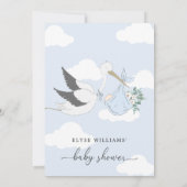 Blauw Baby shower per post Kaart (Achterkant)