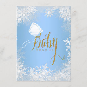 Blauw Baby shower Snowflake Kaart