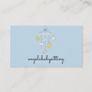 Blauw baby shower speelgoed visitekaartje