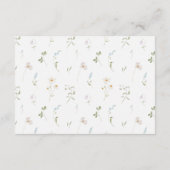 Blauw Baby shower Spring Floral Bow Luier Raffle Informatiekaartje (Achterkant)