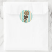 Blauw Baby showers Sticker -  rammelaar (Tas)