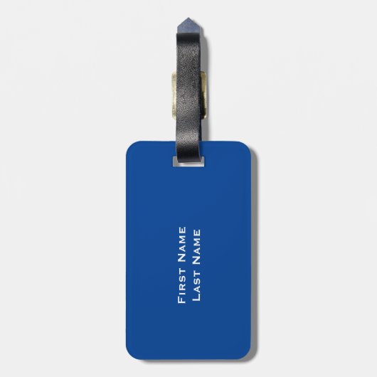 Blauw bagagelabel (Achterkant verticaal)