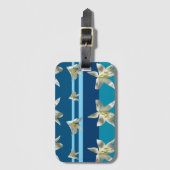 Blauw Bagagelabel met Visitekaartjes sleuf (Voorkant (verticaal))