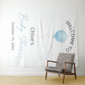 Blauw ballonBaby shower Wandkleed (In Situ (horizontaal))