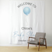 Blauw ballonBaby shower Wandkleed (In situ)