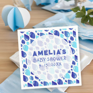 Blauw ballonpatroon Baby Meisje Baby shower Servet
