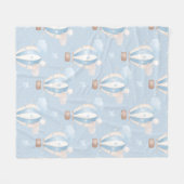 Blauw ballonpatroon fleece deken (Voorkant (Horizontaal))