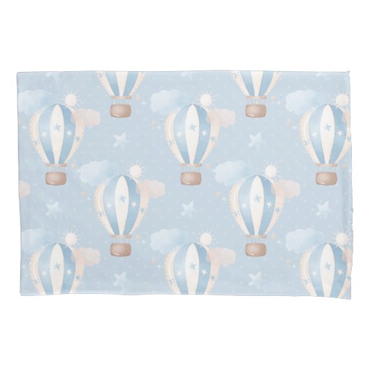 Blauw ballonpatroon kussensloop (Voorkant)