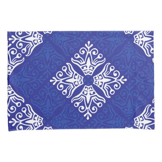 Blauw Bandana-ontwerp Kussensloop (Voorkant-Rechts)