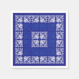Blauw Bandana-ontwerp Servet