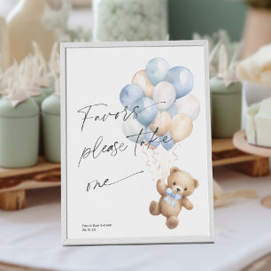 Blauw Barly wacht jongen douche Favorieten teken Poster