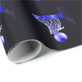 Blauw Basketbal Gift Wrap Cadeaupapier (Rol Hoek)