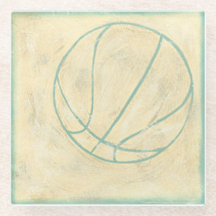 Blauw Basketball door Chariklia Zarris Glazen Onderzetter