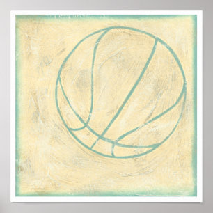 Blauw Basketball door Chariklia Zarris Poster