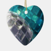 Blauw Baubles detailhart Keramisch Ornament (Rechts)