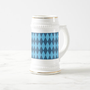 Blauw Bavaria Ruit Vlag Patroon Bierpul