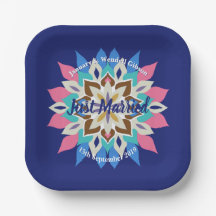 Blauw Bayou 7-inch vierkante huwelijksborden