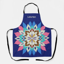 Blauw Bayou Print Schort
