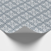 Blauw Bayoux Acorn en Leaf Tile Design Cadeaupapier (Hoek)