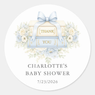 Blauw Bedankt Baby Shower Favor Sticker