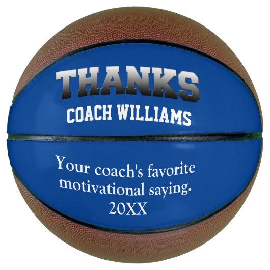 Blauw bedankt Coach Keepomwille Basketbal (Voorkant)