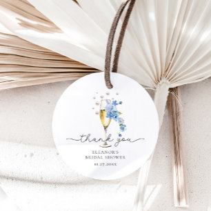 Blauw Bedankt Parels & Prosecco Bruidsdouche Bedankjes Labels