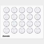 Blauw bedankte scheepvaart trouwstickers ronde sticker (Vel)